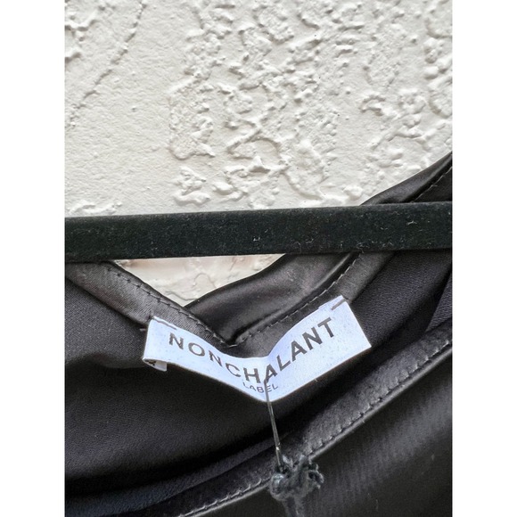 NWT Nonchalant Label Hi Low Hem Satin Dinah Maxi Dress Black Women's Size XS - Picture 7 of 8